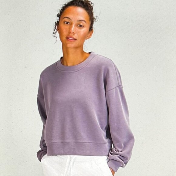 Lululemon Perfectly Oversized Cropped Crew *Softstreme | Water Drop Size XL/12 - Picture 1 of 8